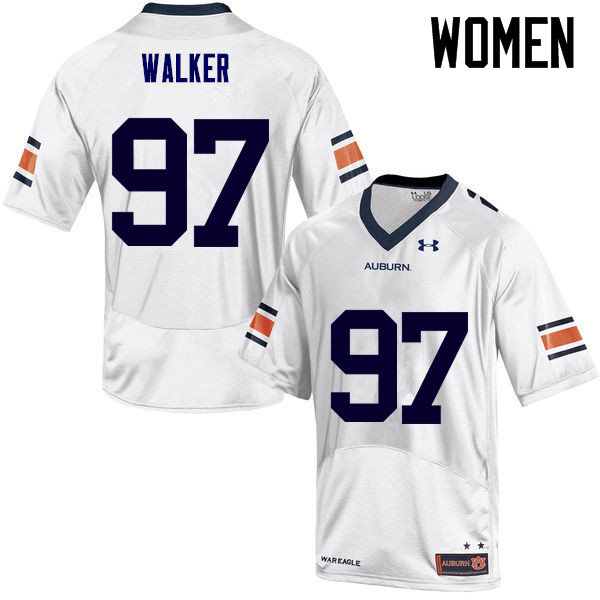 Women's Auburn Tigers #97 Gary Walker White College Stitched Football Jersey